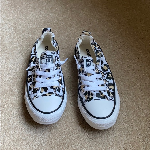 Converse Shoes - Converse slip on leopard print  woman’s size 6.5